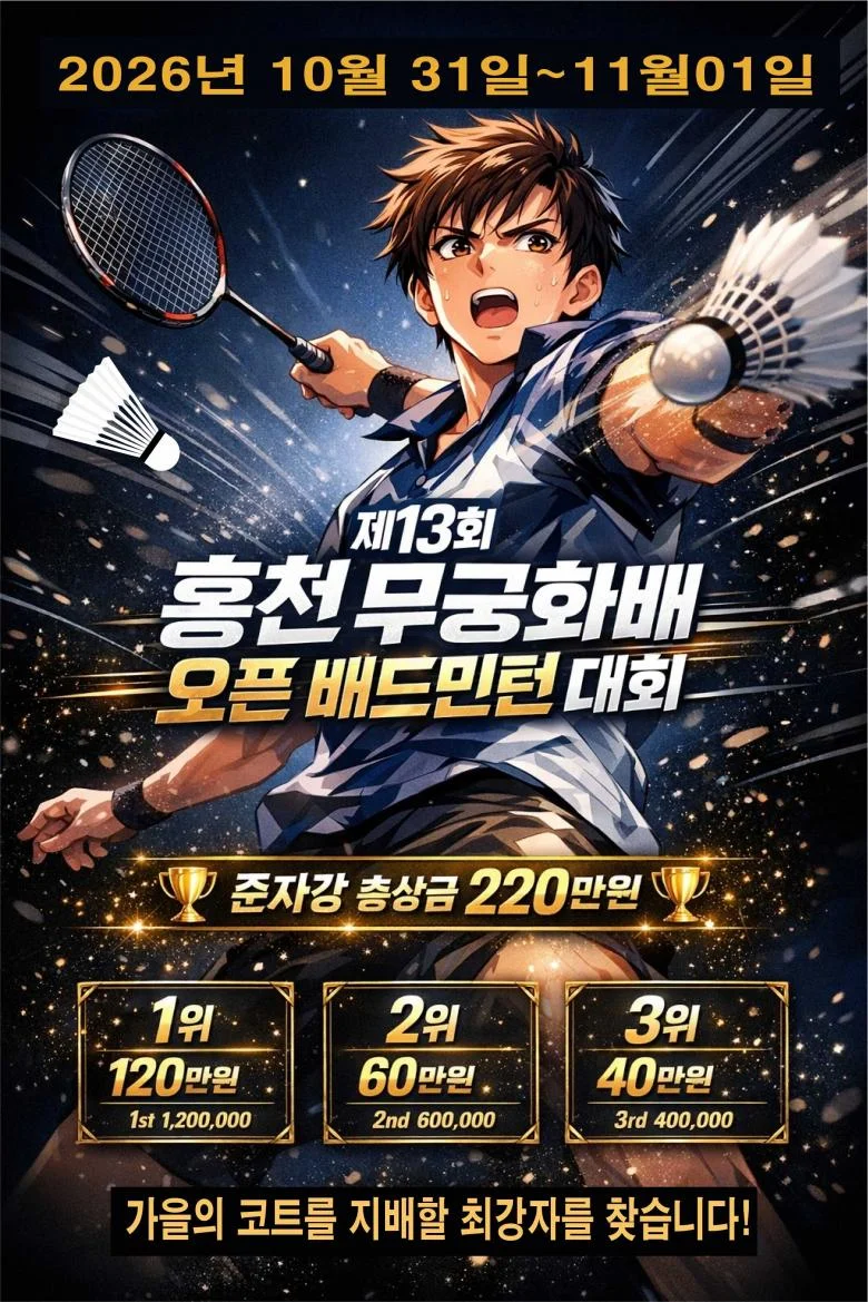제13회 홍천무궁화배 오픈 배드민턴대회 - 이미지 1