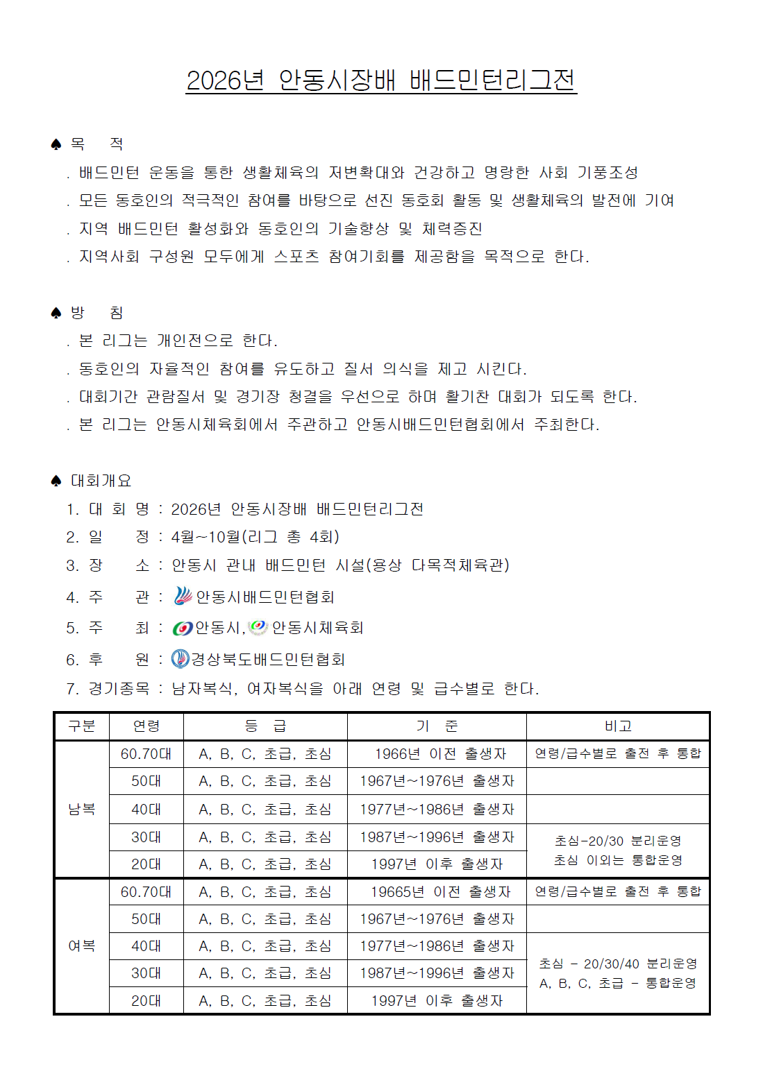 2026년 안동시장배 배드민턴 리그전 4차 - 이미지 3