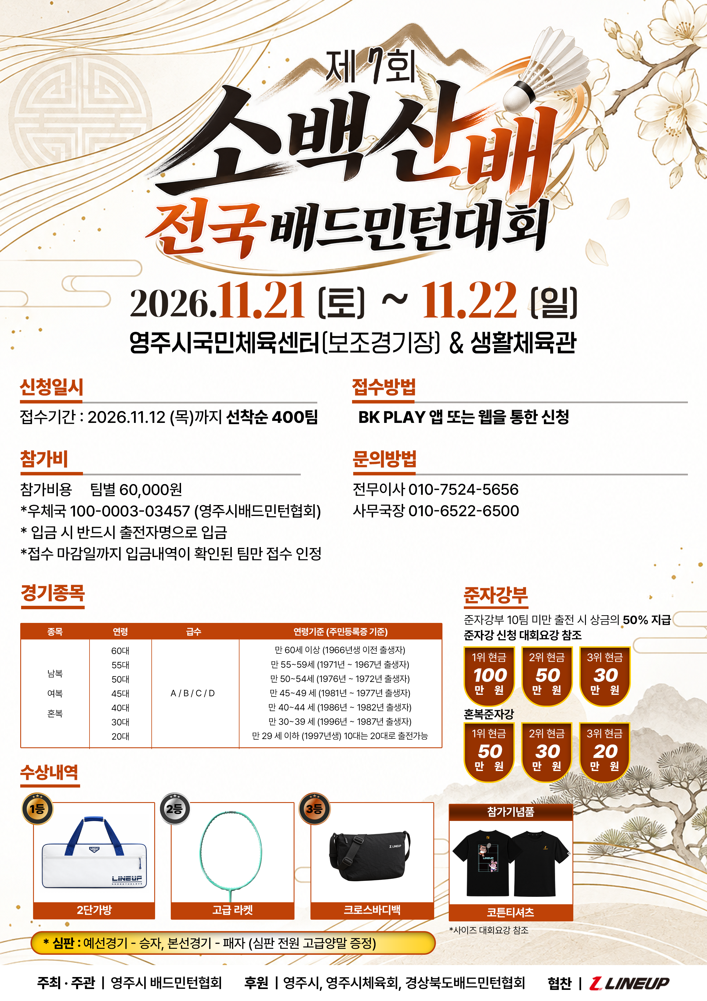 제7회 영주시 소백산배 전국배드민턴대회